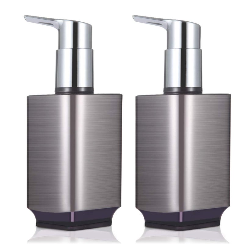 Boperzi 2 Pack Soap Dispenser Rust Proof Refillable Liquid Hand & Dish Soap Dispenser Set Leak Proof Plastic Chorme Pump for Kitchen Bathroom, 10oz - Image 1